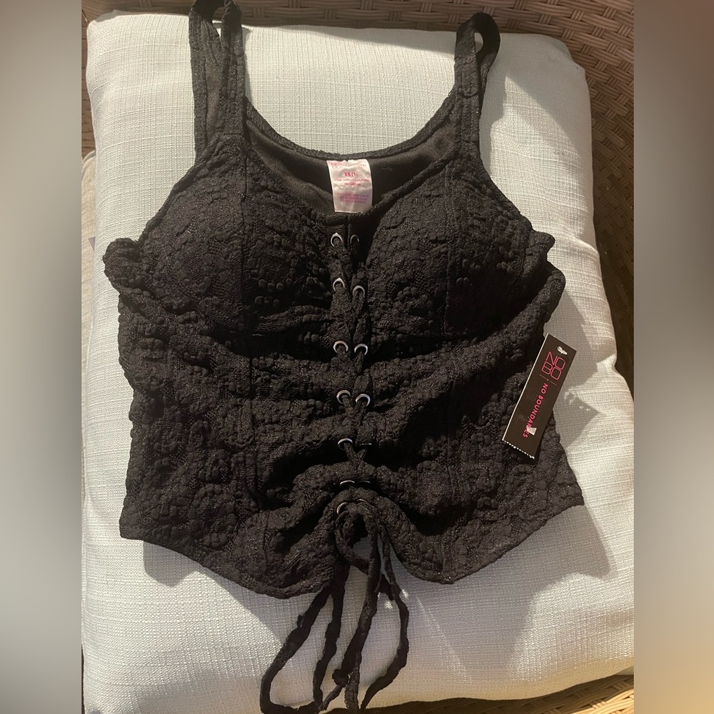 Black Corset Tank Top